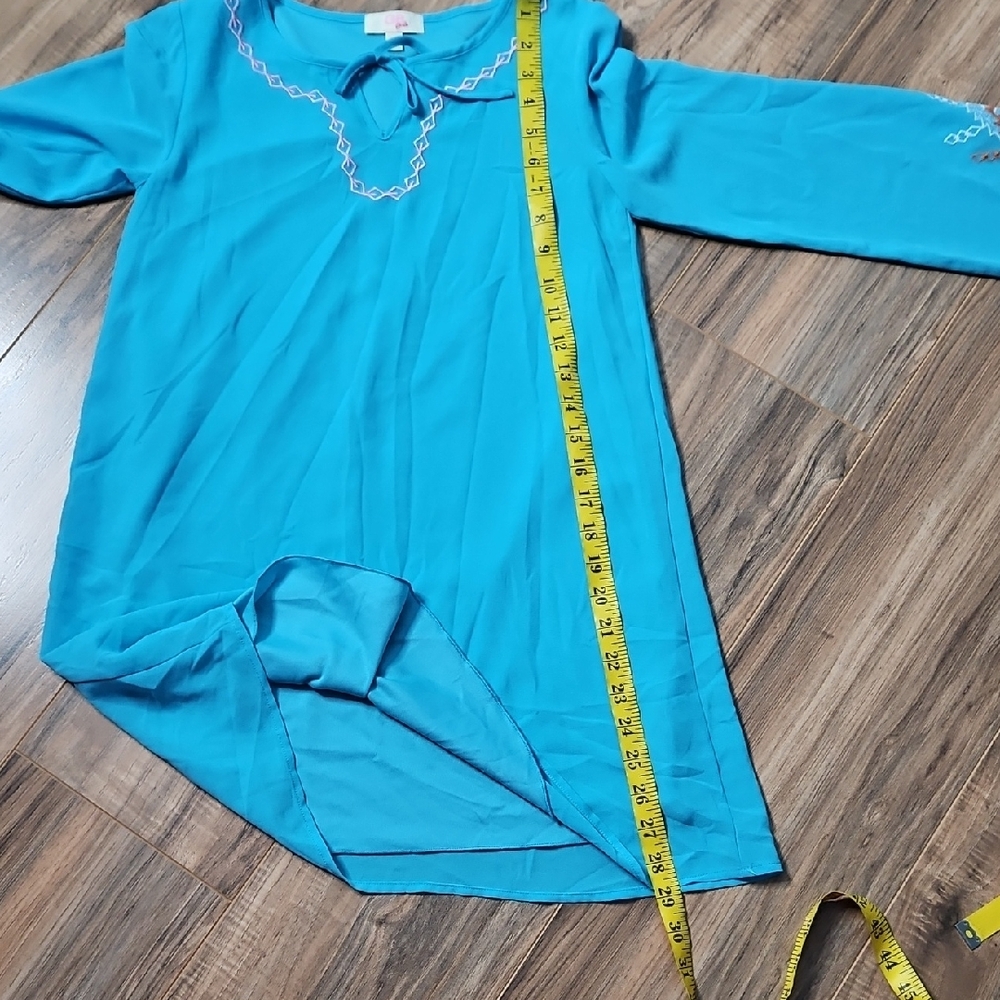 💕GB Girls Gianni Bini Turquoise Dress with Embroidered Details - Picture 6 of 9